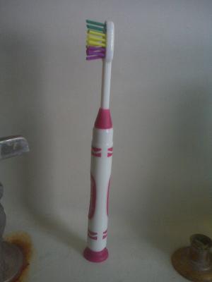 The suction cup toothbrush.  Not hjust for children.  Don't worry, it comes in manly colors too. :)