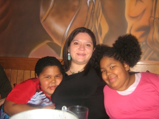 Me and the kids at dinner